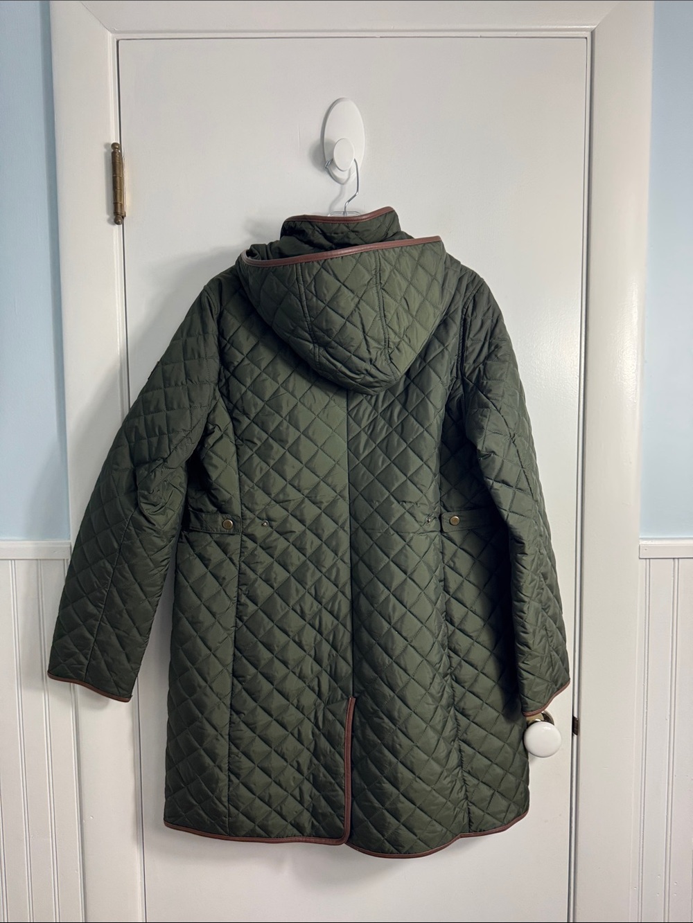 Lauren Ralph Lauren Women's Quilted Long Coat Lichfield green size large - Picture 4 of 10